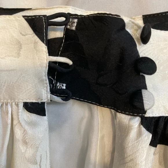 Flora Kung Large Polka Dot Black and White 2pc Peplum Floral Midi Ensemble Retro - Picture 12 of 16